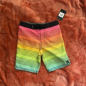 Boys Hurley Multicolor Striped Board Shorts SIZE 10